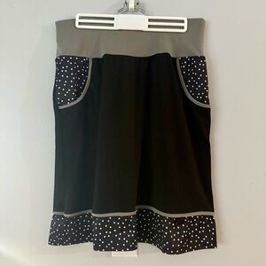 🌻MISSLOOK Black and Gray Mini Skirt with Polka Dots